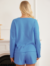 Super Waffle Wide Sweatshirt Lounge Tracksuit Sets