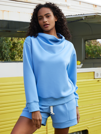 2Pcs Vestoj Lounge Sweatshirt Set Longa Manika Kapuĉo kun Shorts